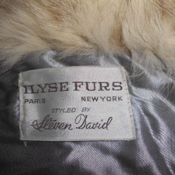 Womens Vintage Fluffy Fox Fur Jacket Coat S Small Ilyse Furs Paris New York - Picture 5 of 5